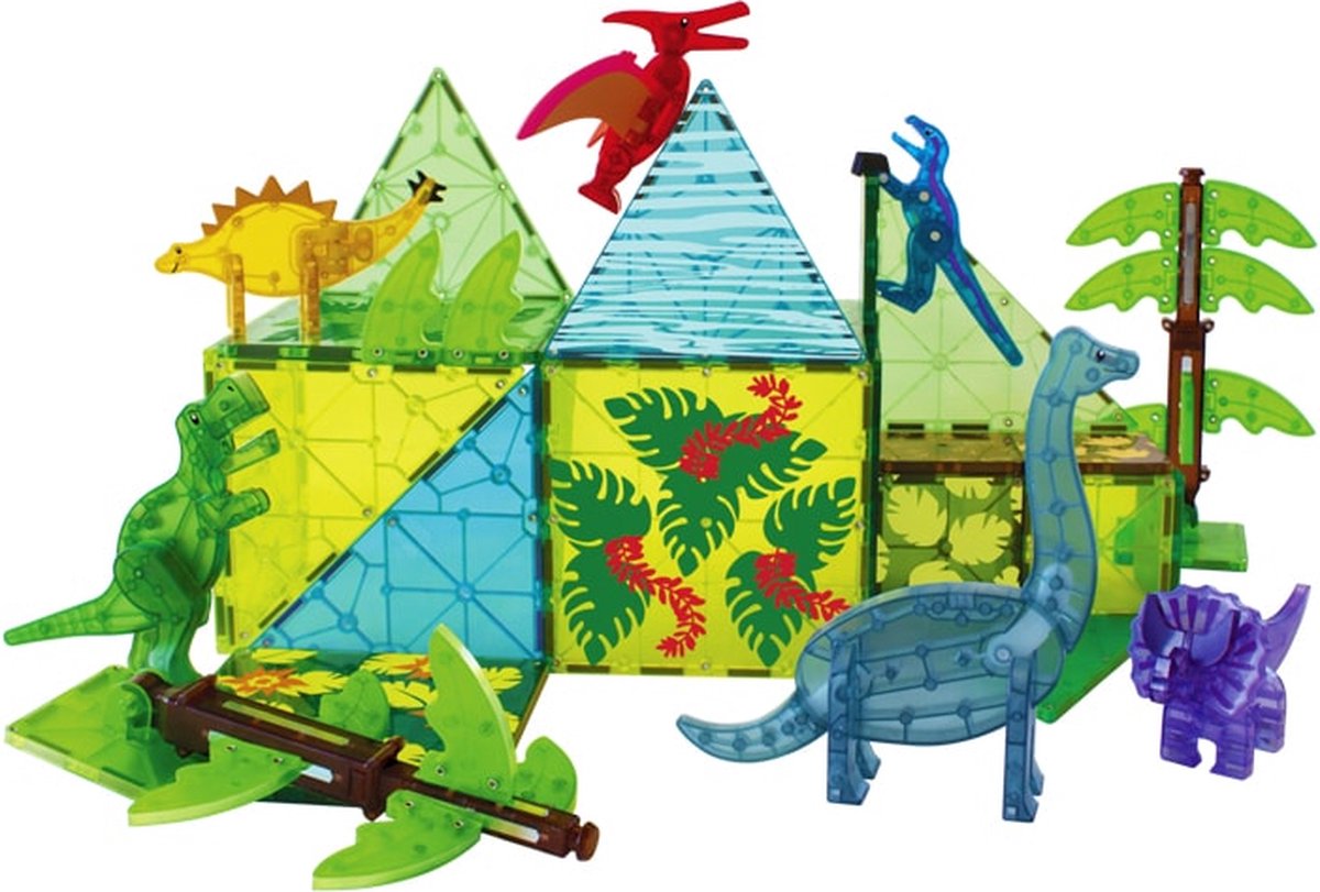 Magna-Tiles Dino World XL | 50-Piece Set